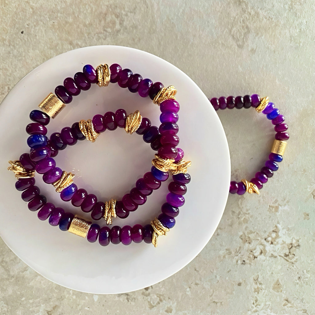 Gemstone Bead Stretch Bracelet - Pick your Color