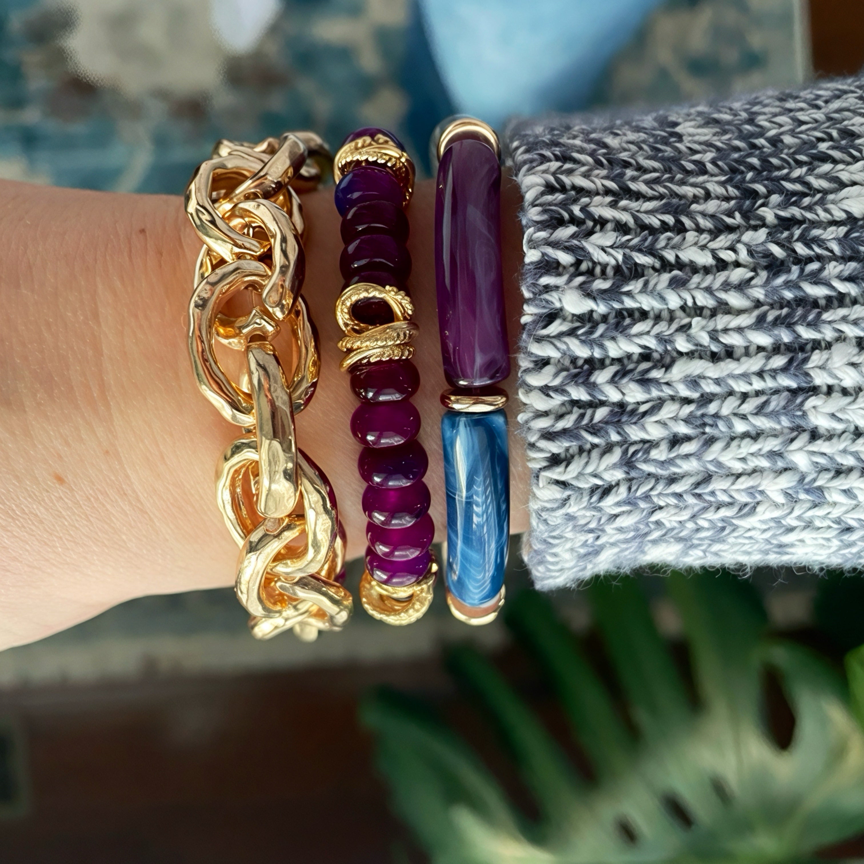 Gemstone Bead Stretch Bracelet - Pick your Color