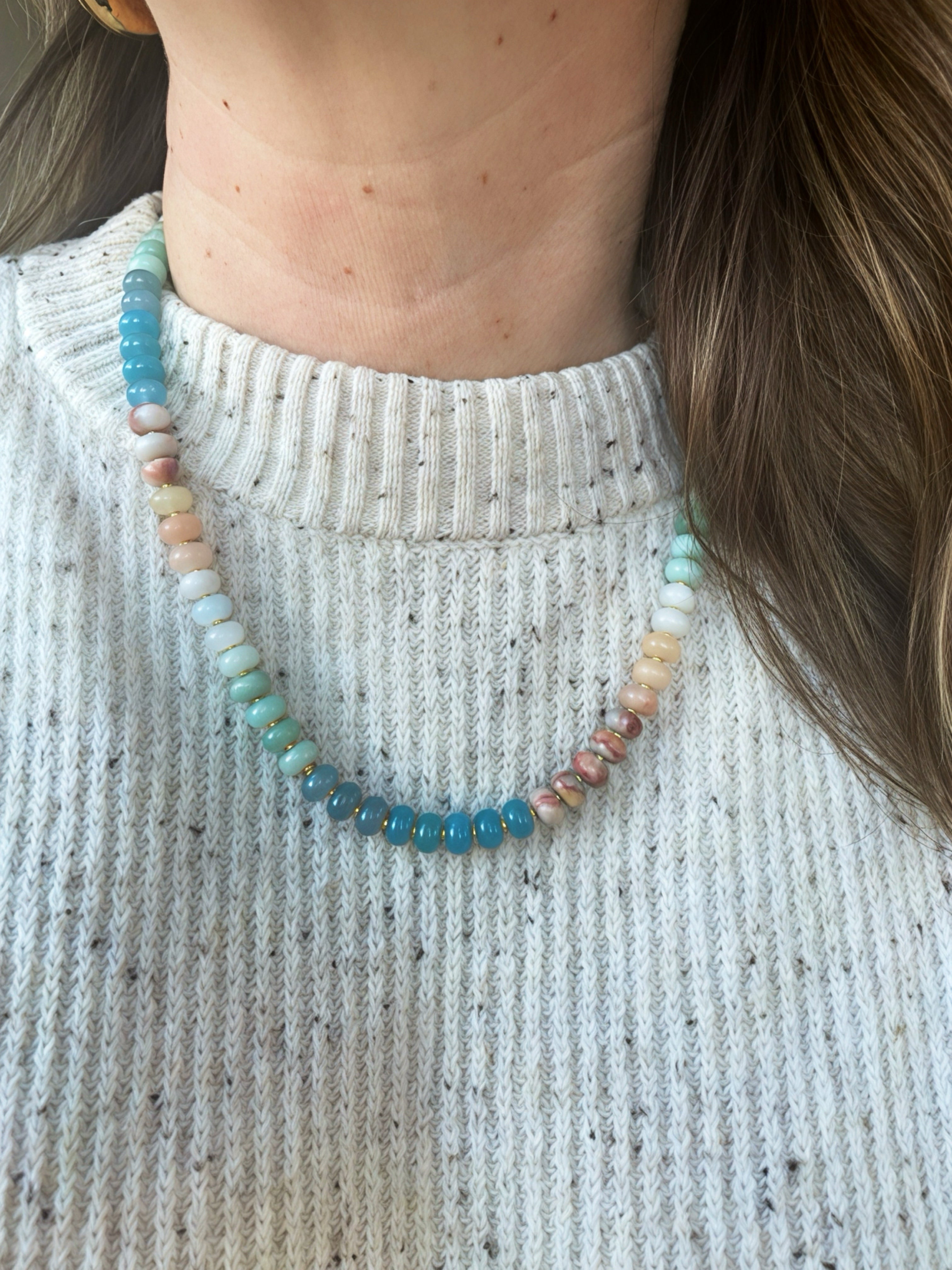 Gemstone Candy Necklace: 14k Gold Filled Clasp,  Adventurine, Jade, Morganite, Amethyst, Chalcedony