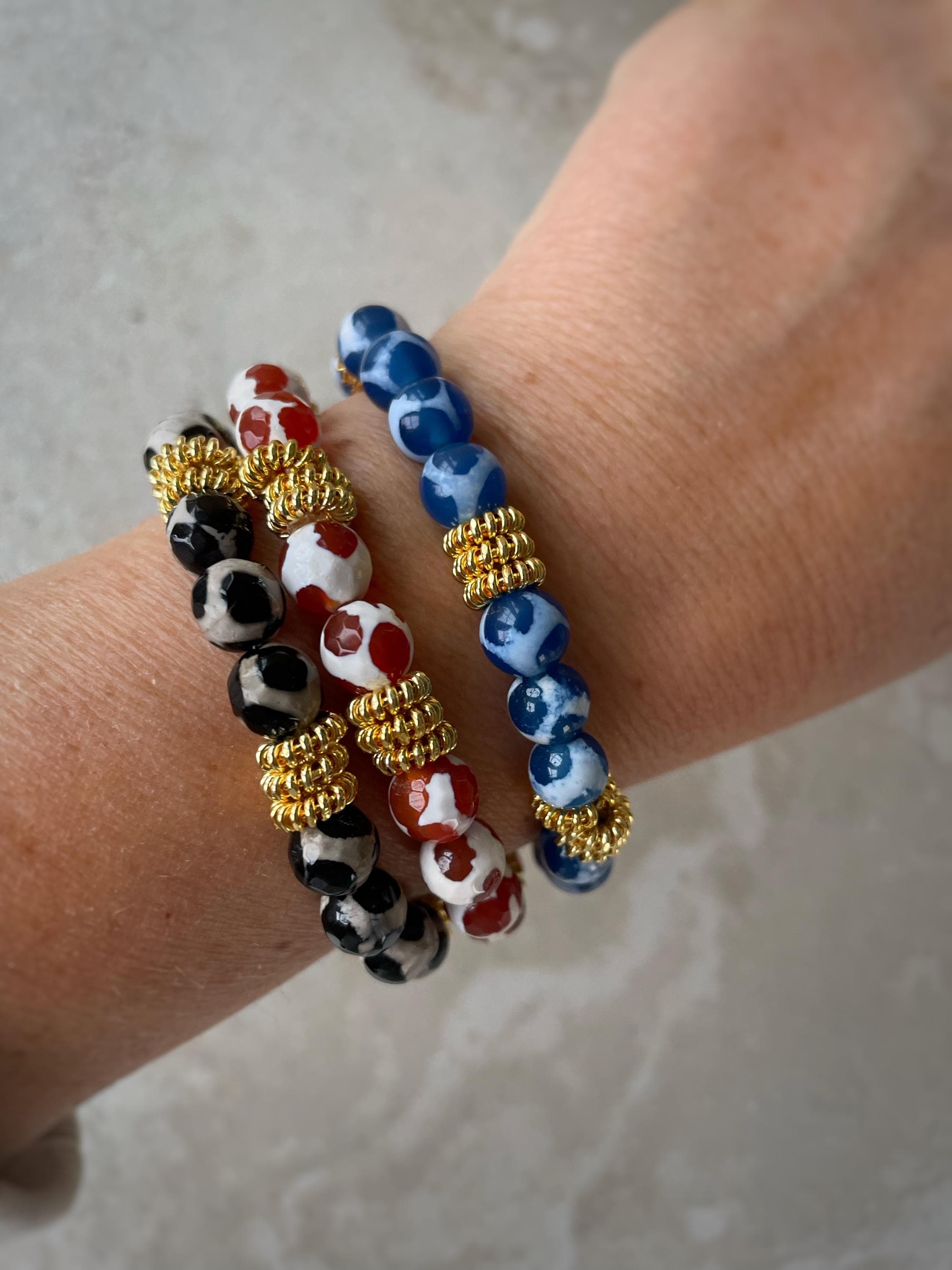 Tibetan Spotted Agate Stretch Bracelet