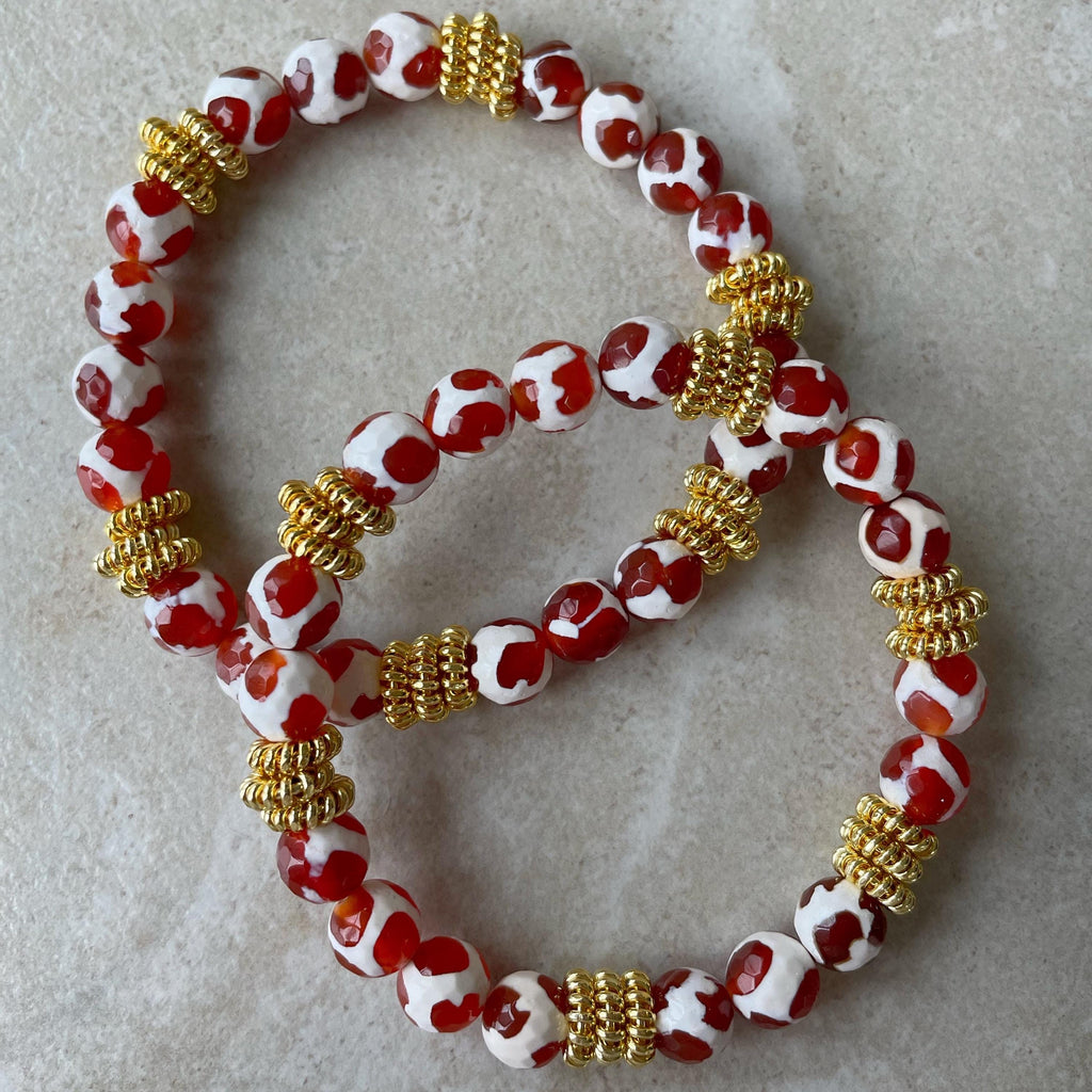 Tibetan Spotted Agate Stretch Bracelet