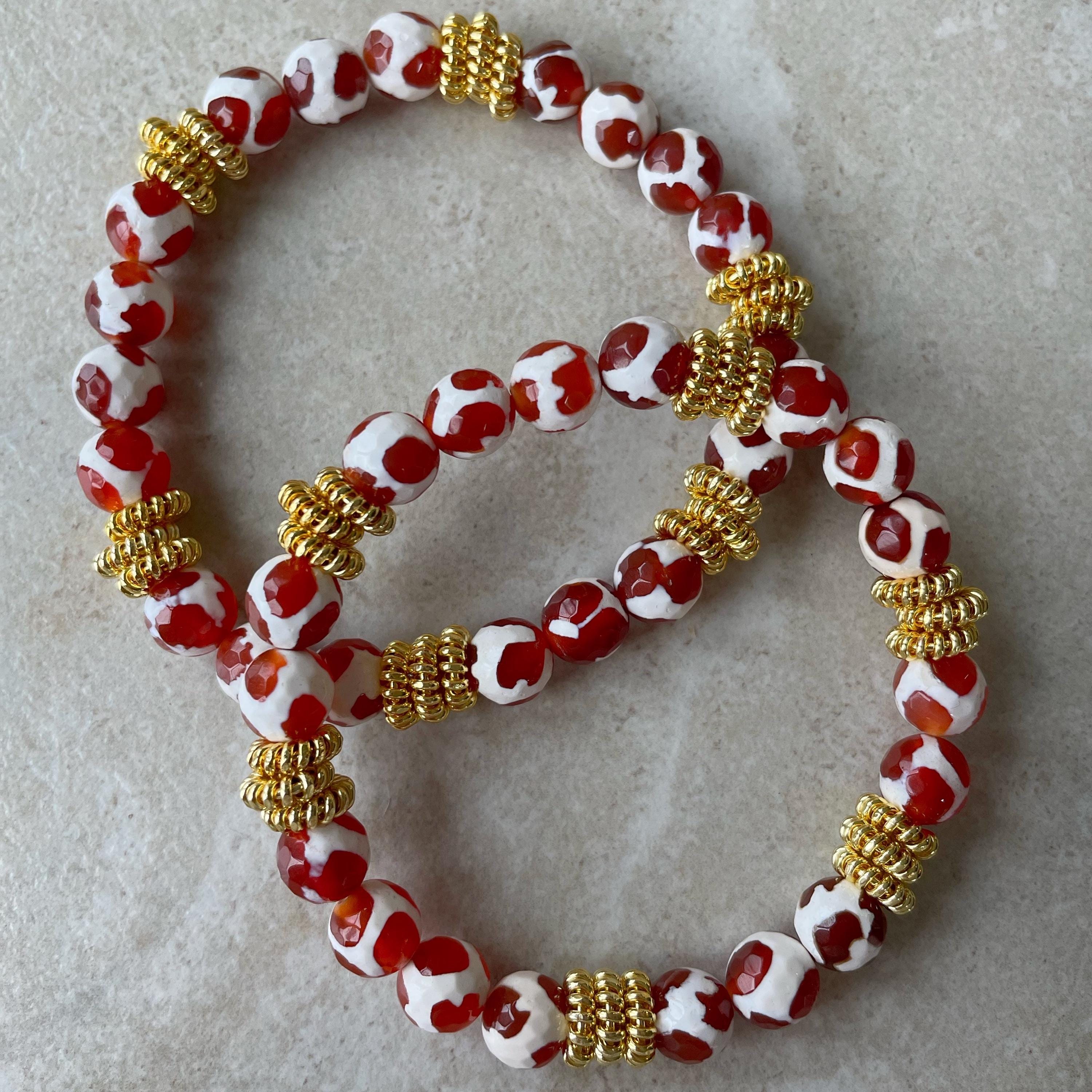 Tibetan Spotted Agate Stretch Bracelet