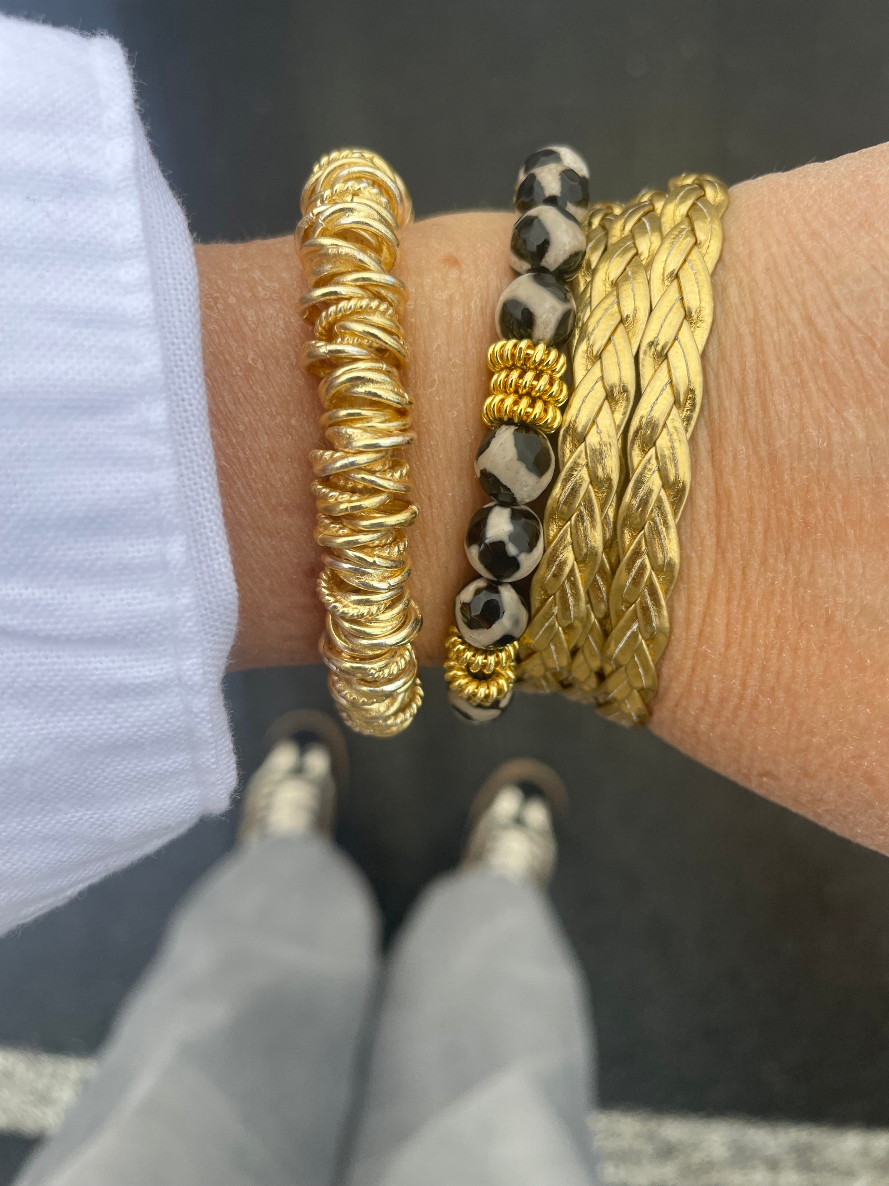 Tibetan Spotted Agate Stretch Bracelet