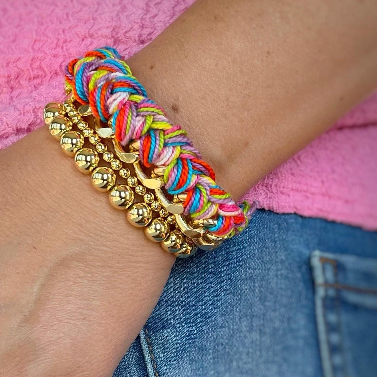 Braided Gold Chain Bracelet