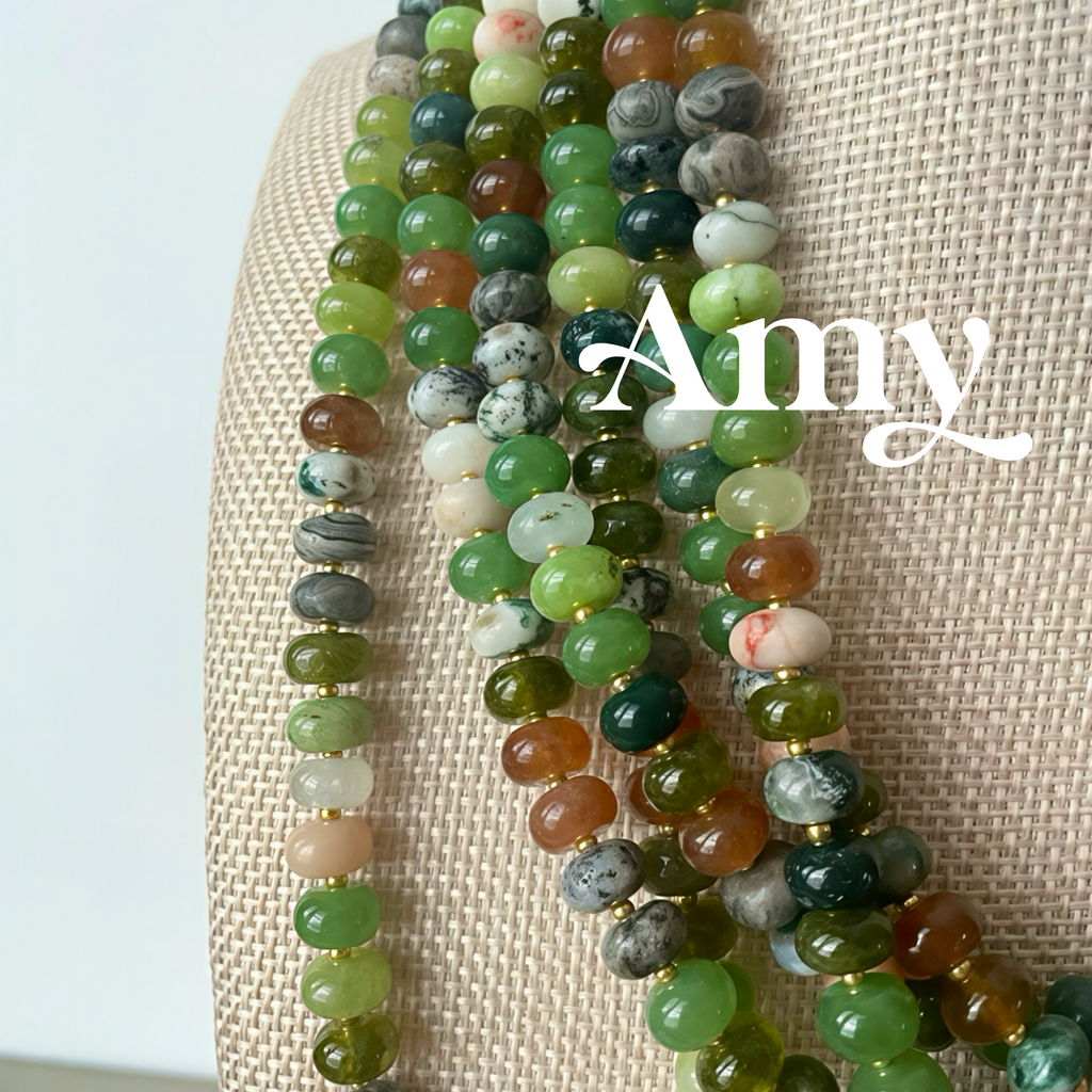Gemstone Candy Necklace: 14k Gold Filled Clasp,  Adventurine, Jade, Morganite, Amethyst, Chalcedony