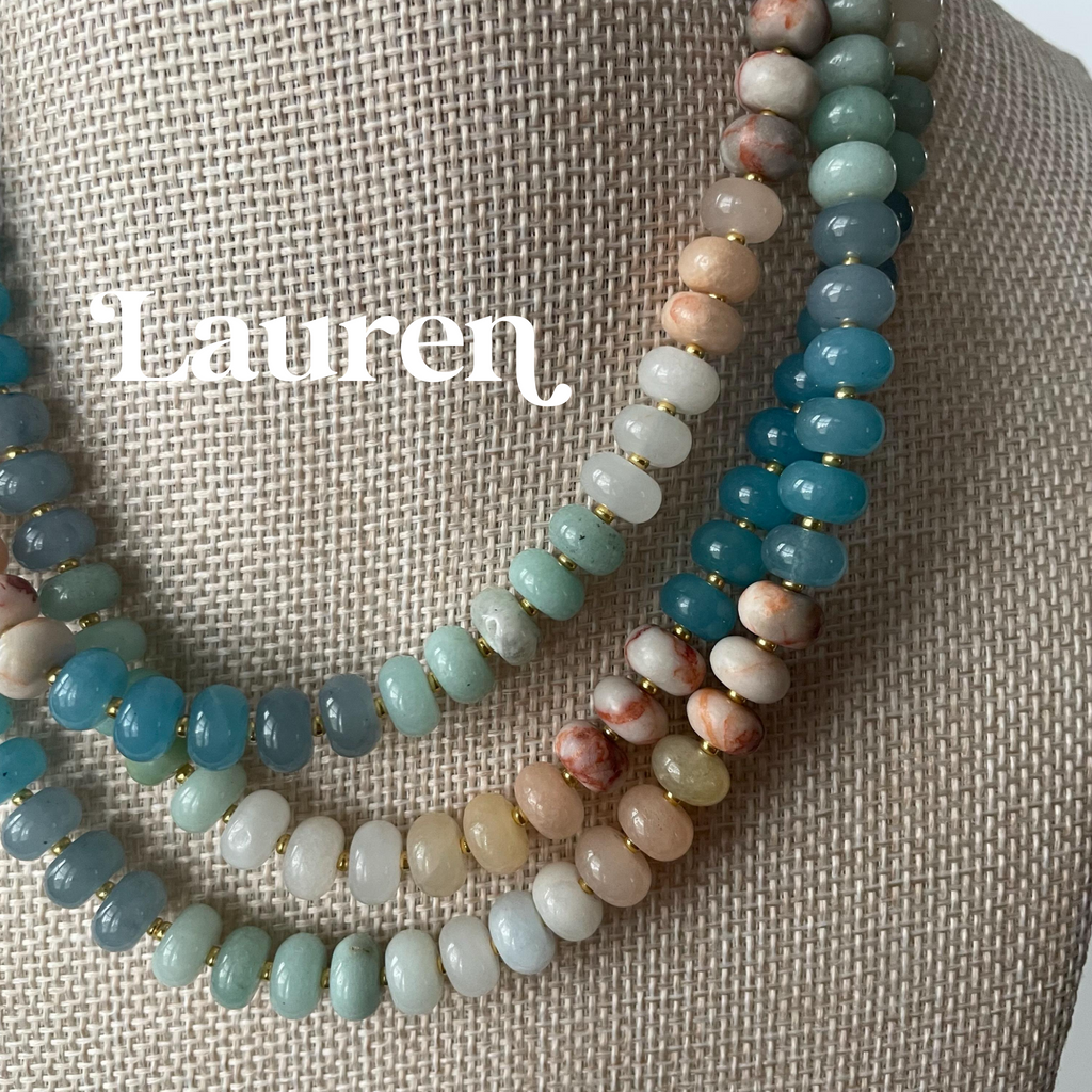 Gemstone Candy Necklace: 14k Gold Filled Clasp,  Adventurine, Jade, Morganite, Amethyst, Chalcedony