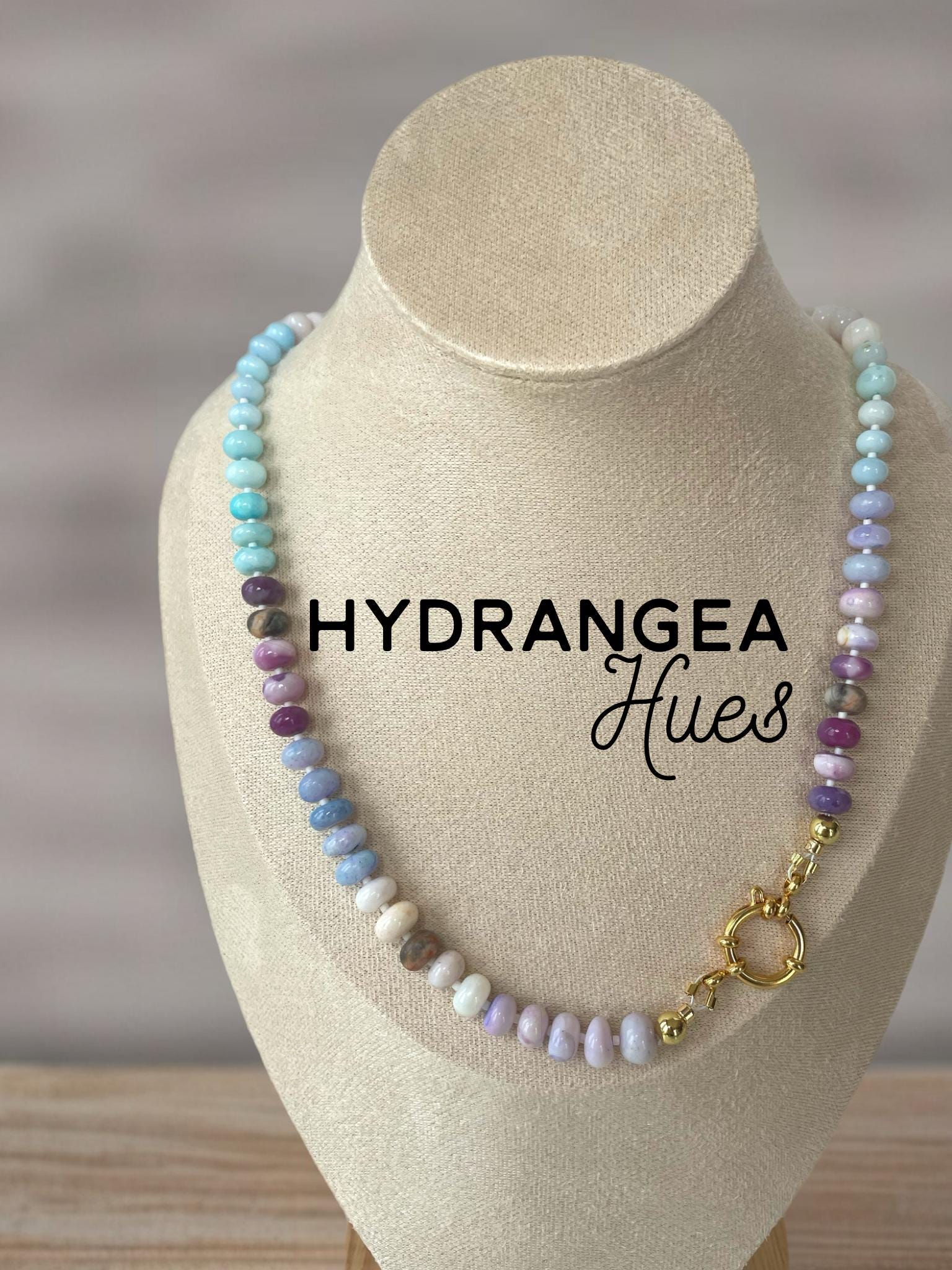 Opal Candy Beaded Necklace Colorful Gemstone Easy Clasp Charm