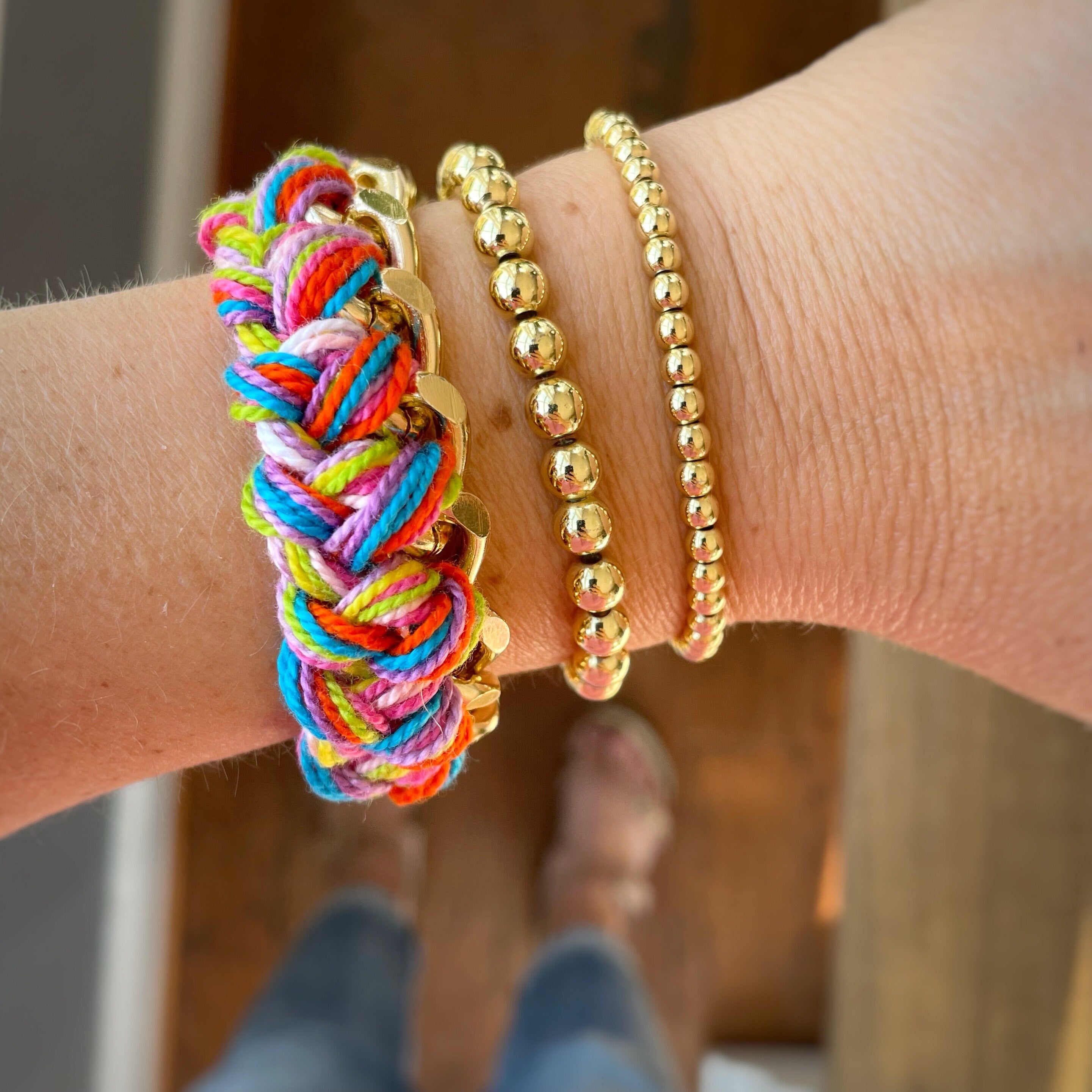 Braided Gold Chain Bracelet