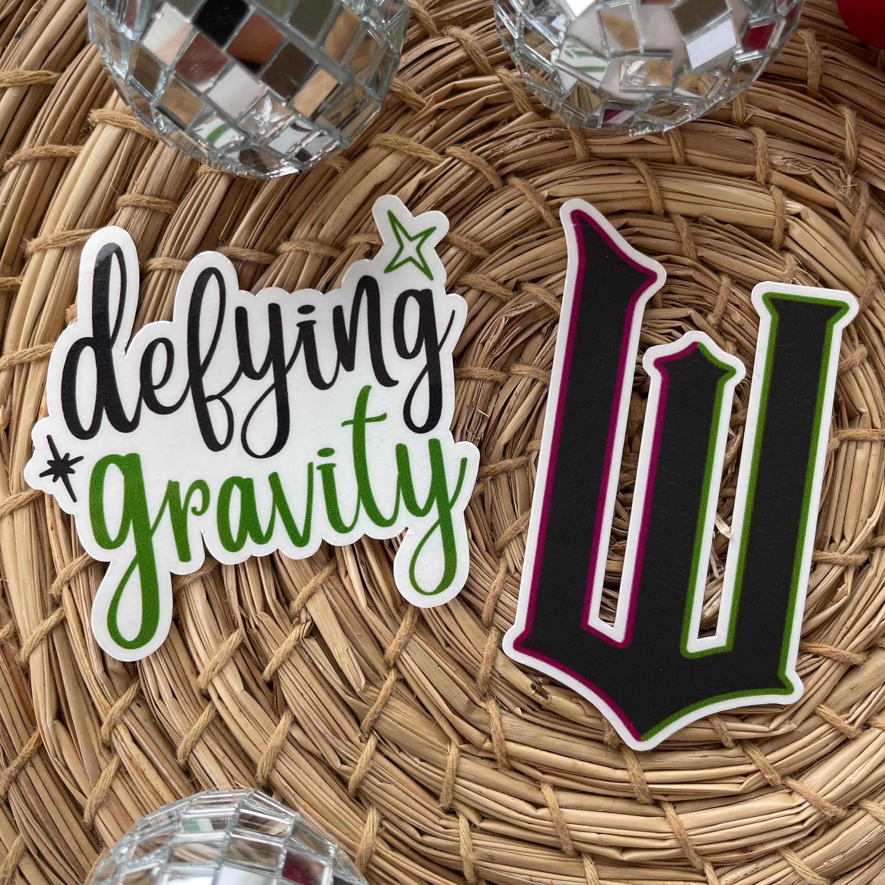 Wicked Inspired Stickers - W logo and Defying Gravity